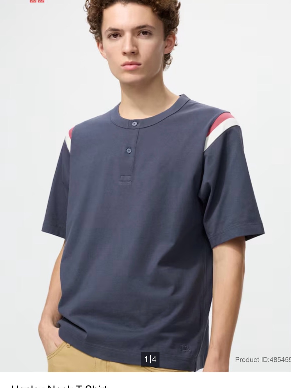NWT Uniqlo x JW Anderson Unisex’s Navy Short-Sleeve Henley T-Shirt